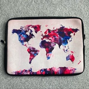 World map laptop case